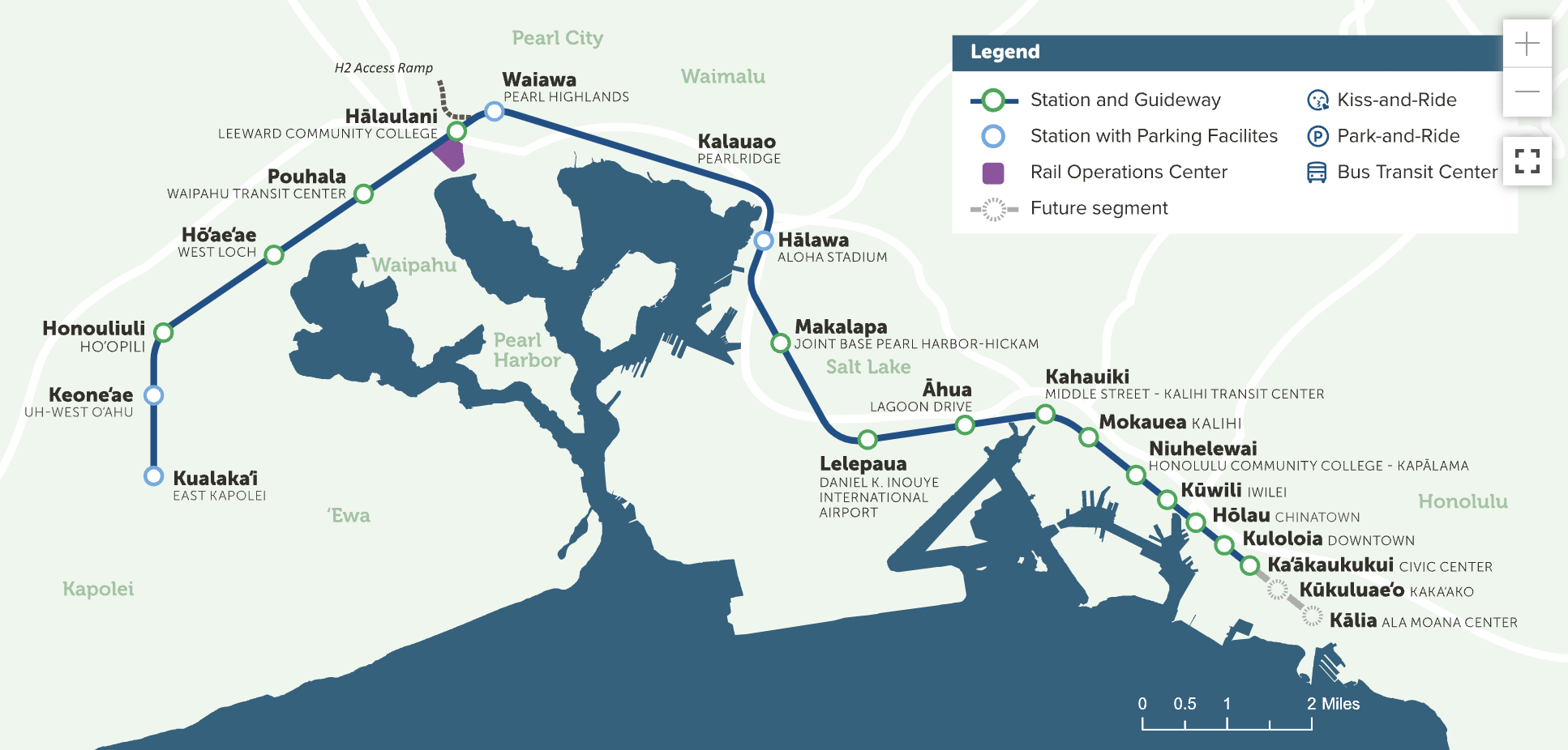 モノレール計画のHARTのルート計画表
